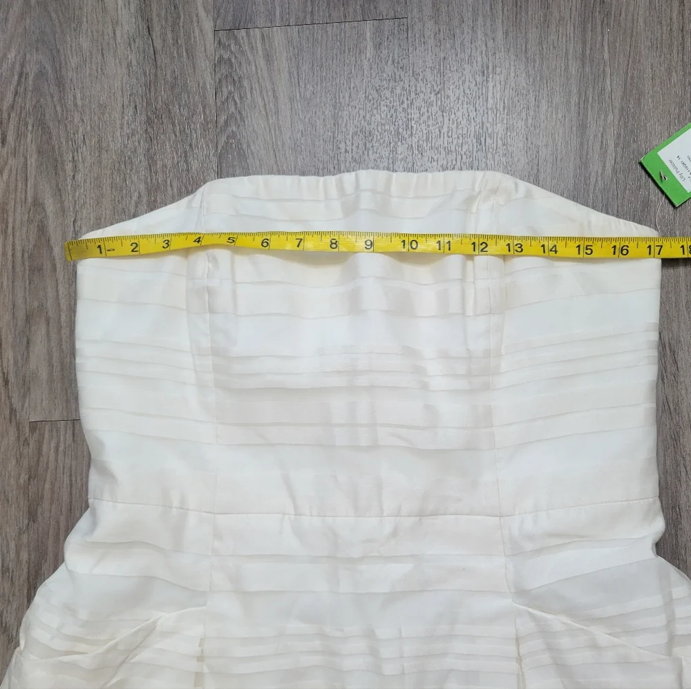 NWT Lilly Pulitzer Blossom Strapless Dress Resort White Wrapping Stripe Silk 14 - Picture 14 of 16